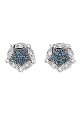 Effy 1/5 ct. t.w. White and Blue Diamond Diversa Earrings in 14K White Gold -  5400452ME22288D73