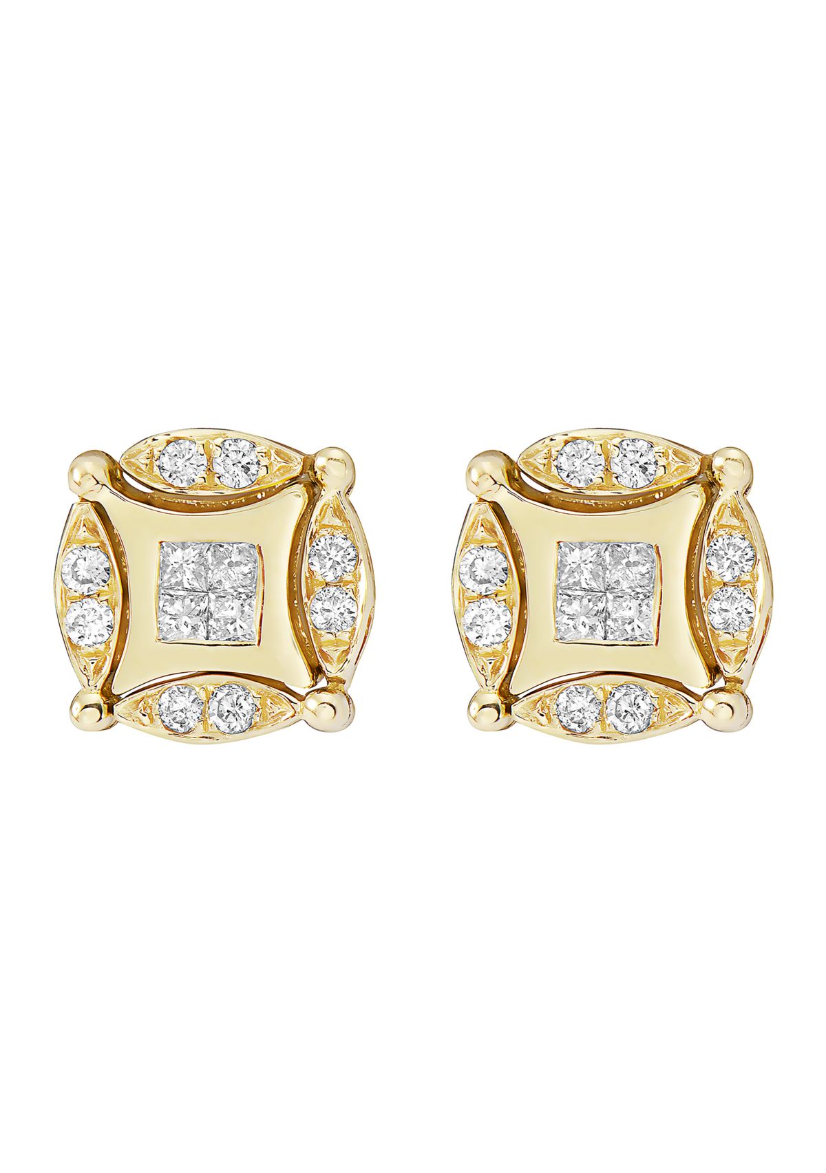14K Yellow Gold Diamond Diversa Earrings