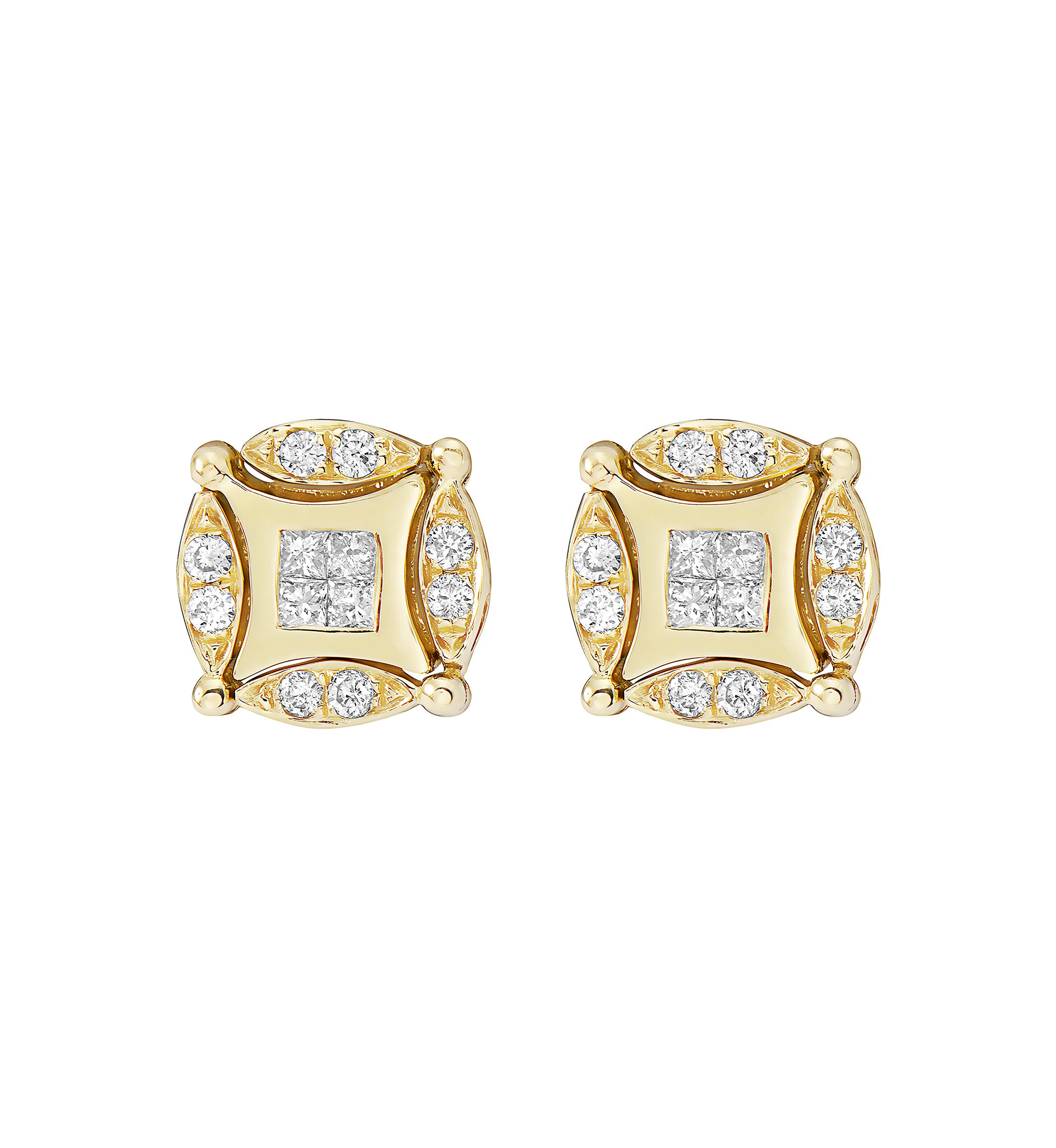 14K Yellow Gold Diamond Diversa Earrings