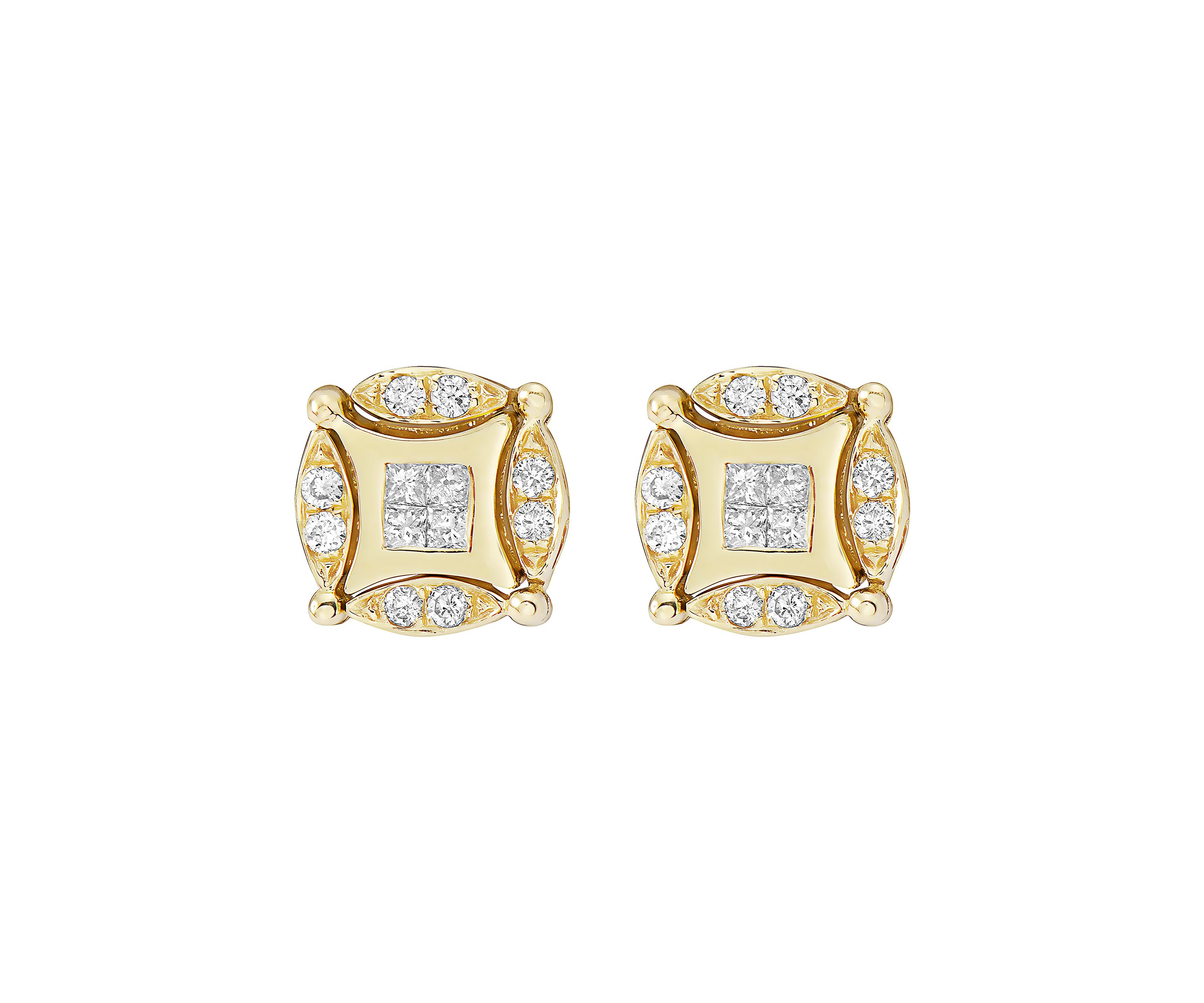 14K Yellow Gold Diamond Diversa Earrings