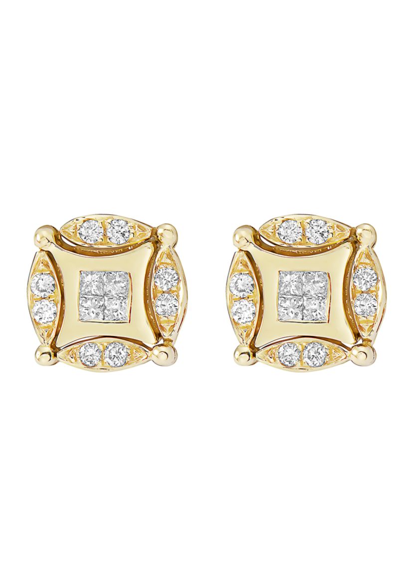 14K Yellow Gold Diamond Diversa Earrings