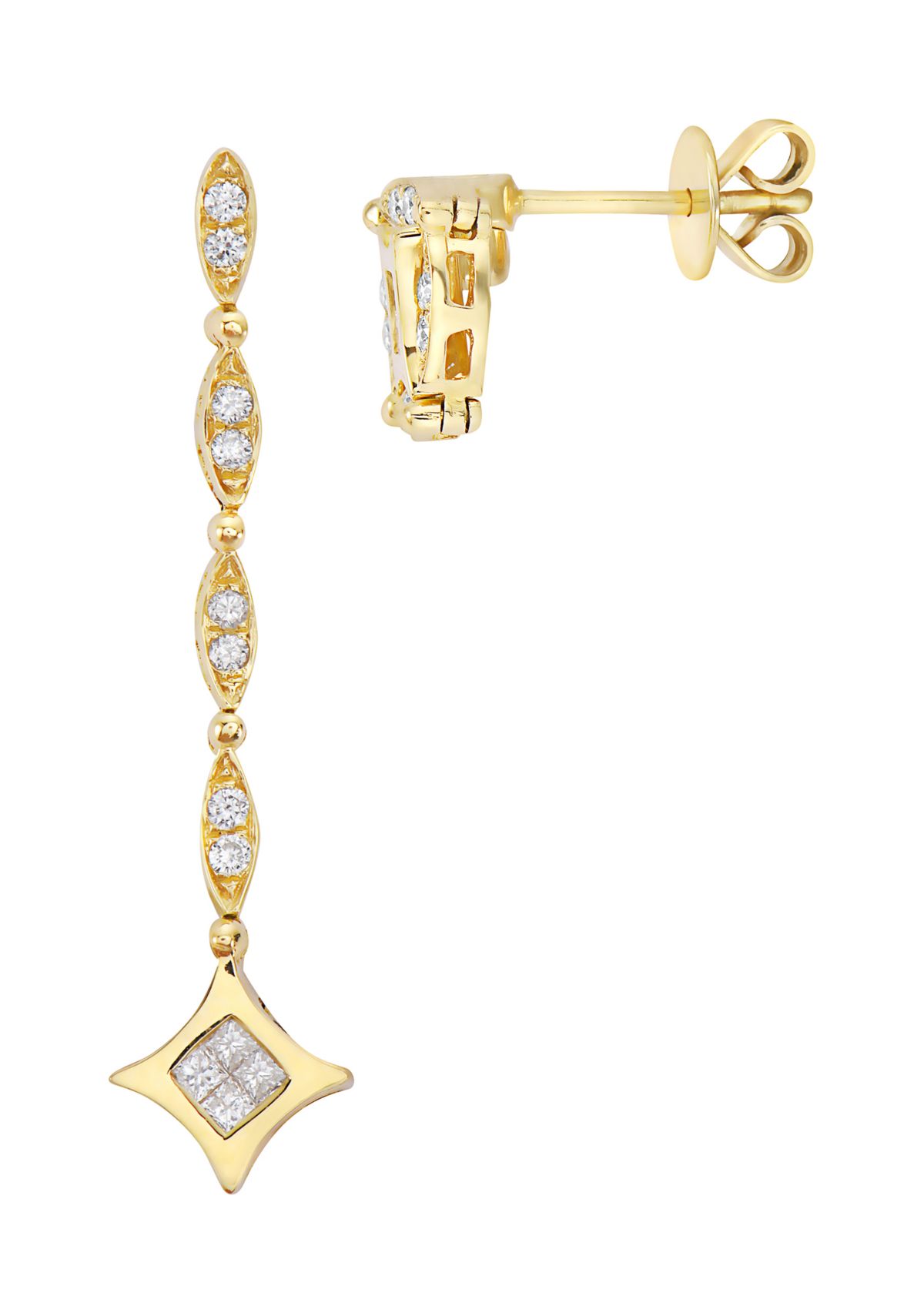 14K Yellow Gold Diamond Diversa Earrings