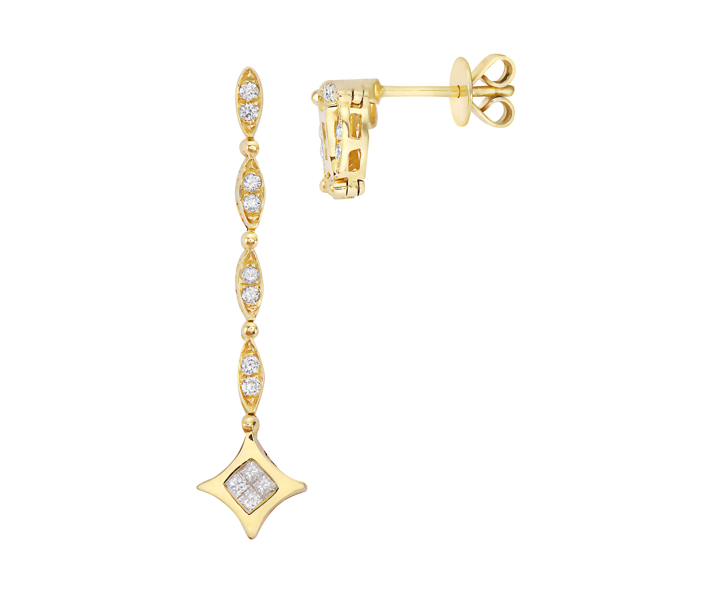 14K Yellow Gold Diamond Diversa Earrings