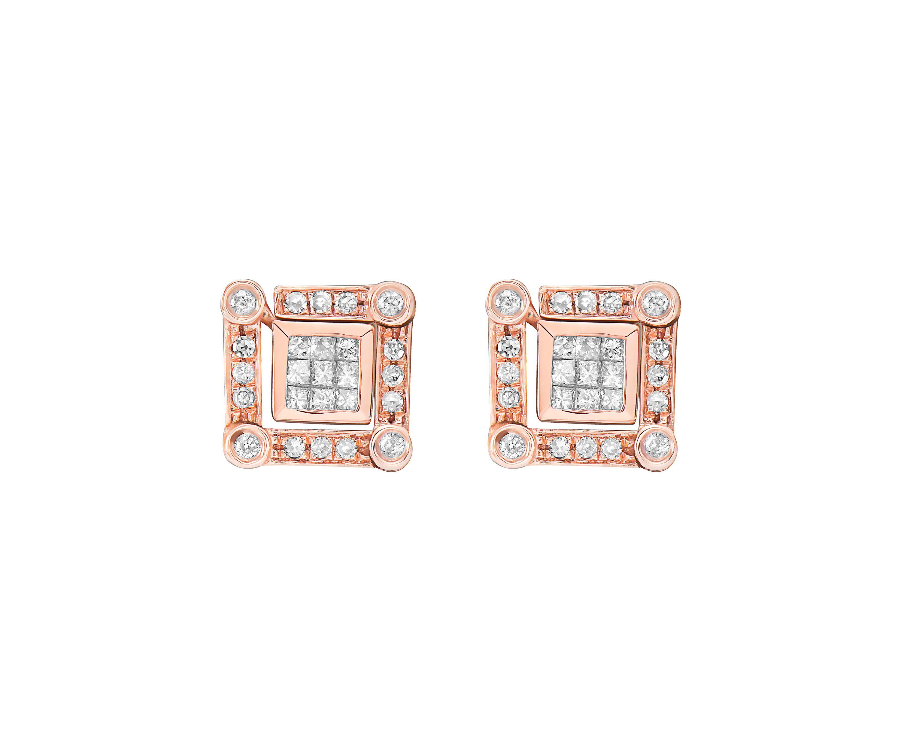 14K Rose Gold Diamond Diversa Earrings