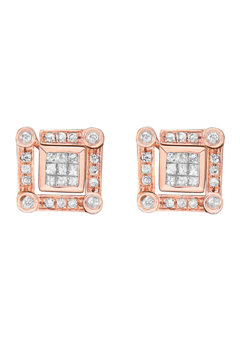 14K Rose Gold Diamond Diversa Earrings