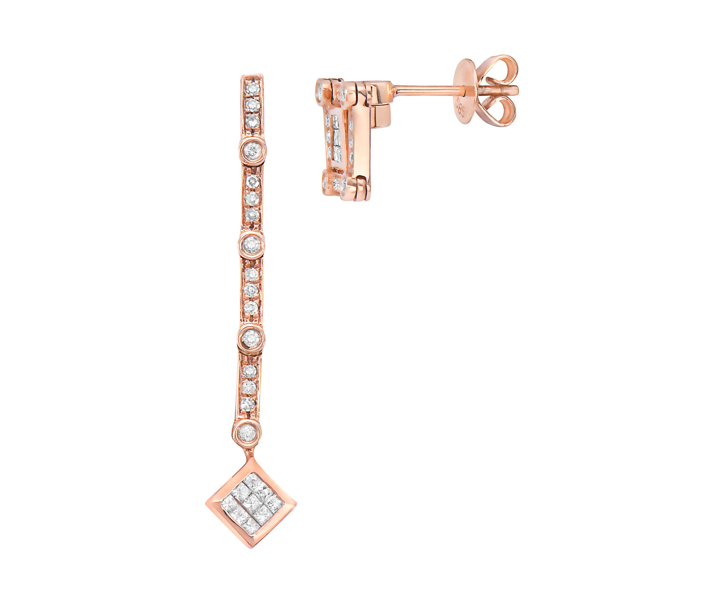 14K Rose Gold Diamond Diversa Earrings