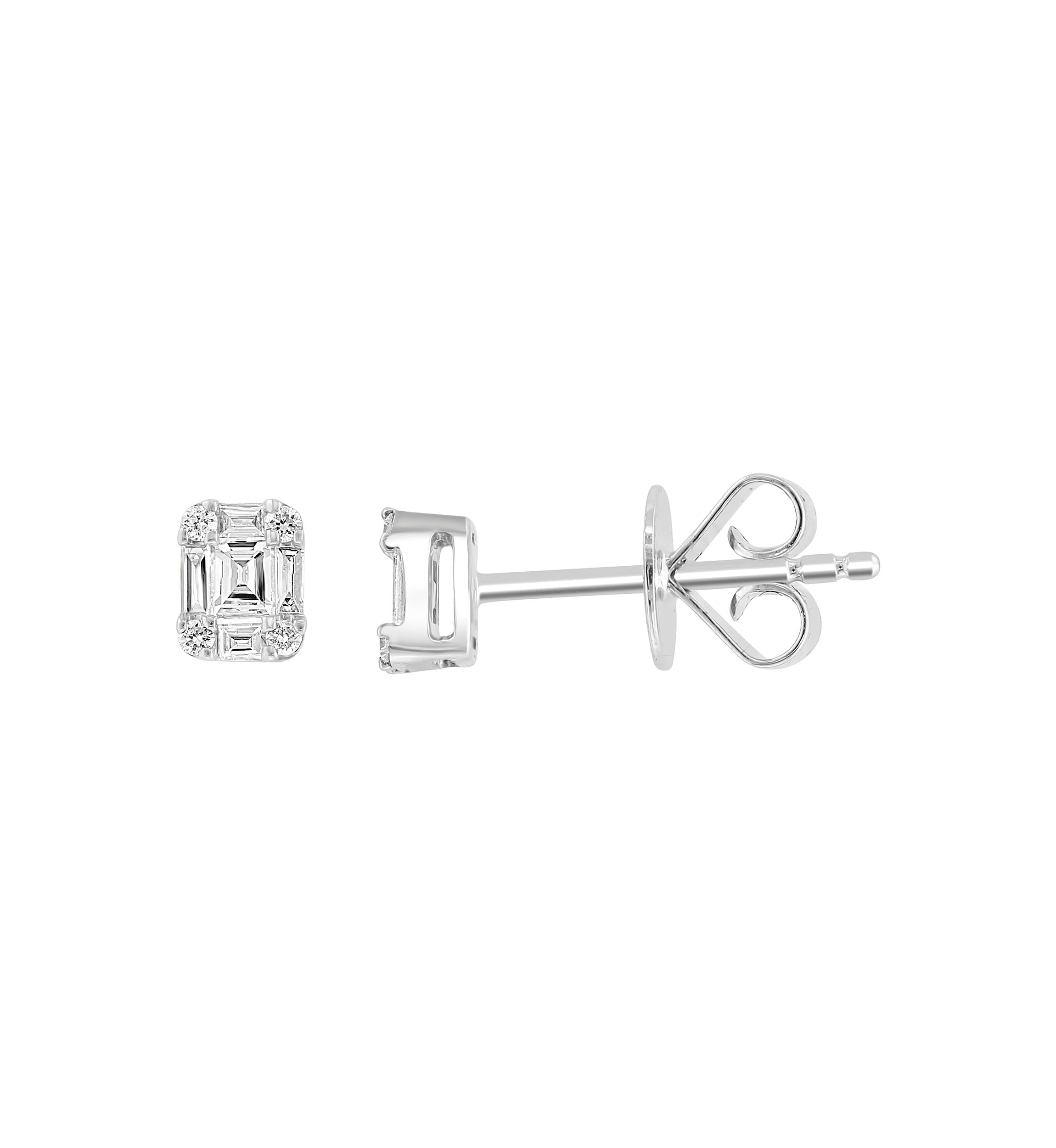 18K White Gold Diamond Earrings