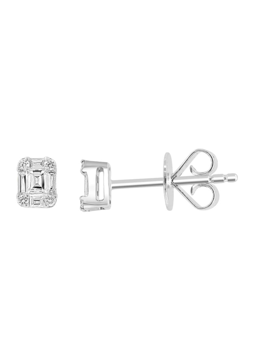 18K White Gold Diamond Earrings