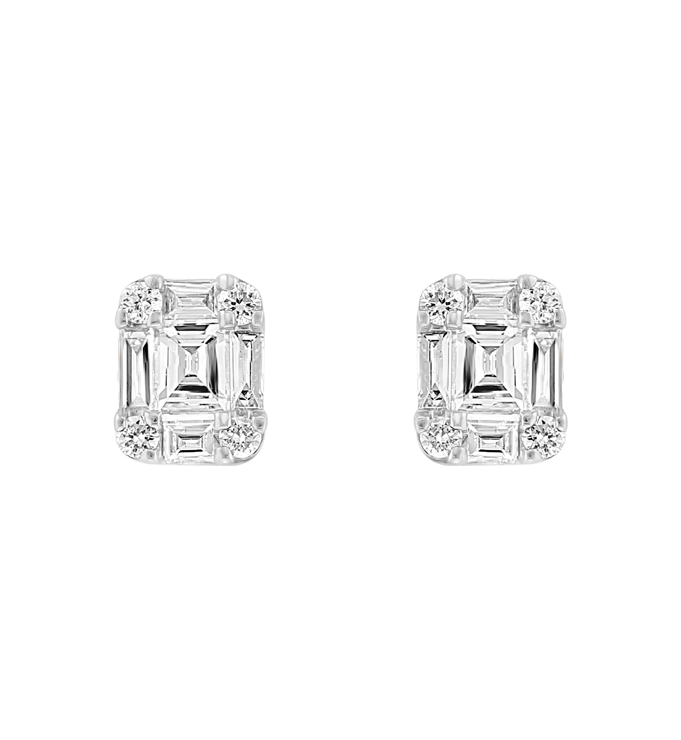 18K White Gold Diamond Earrings
