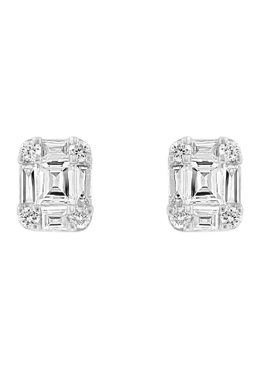 18K White Gold Diamond Earrings