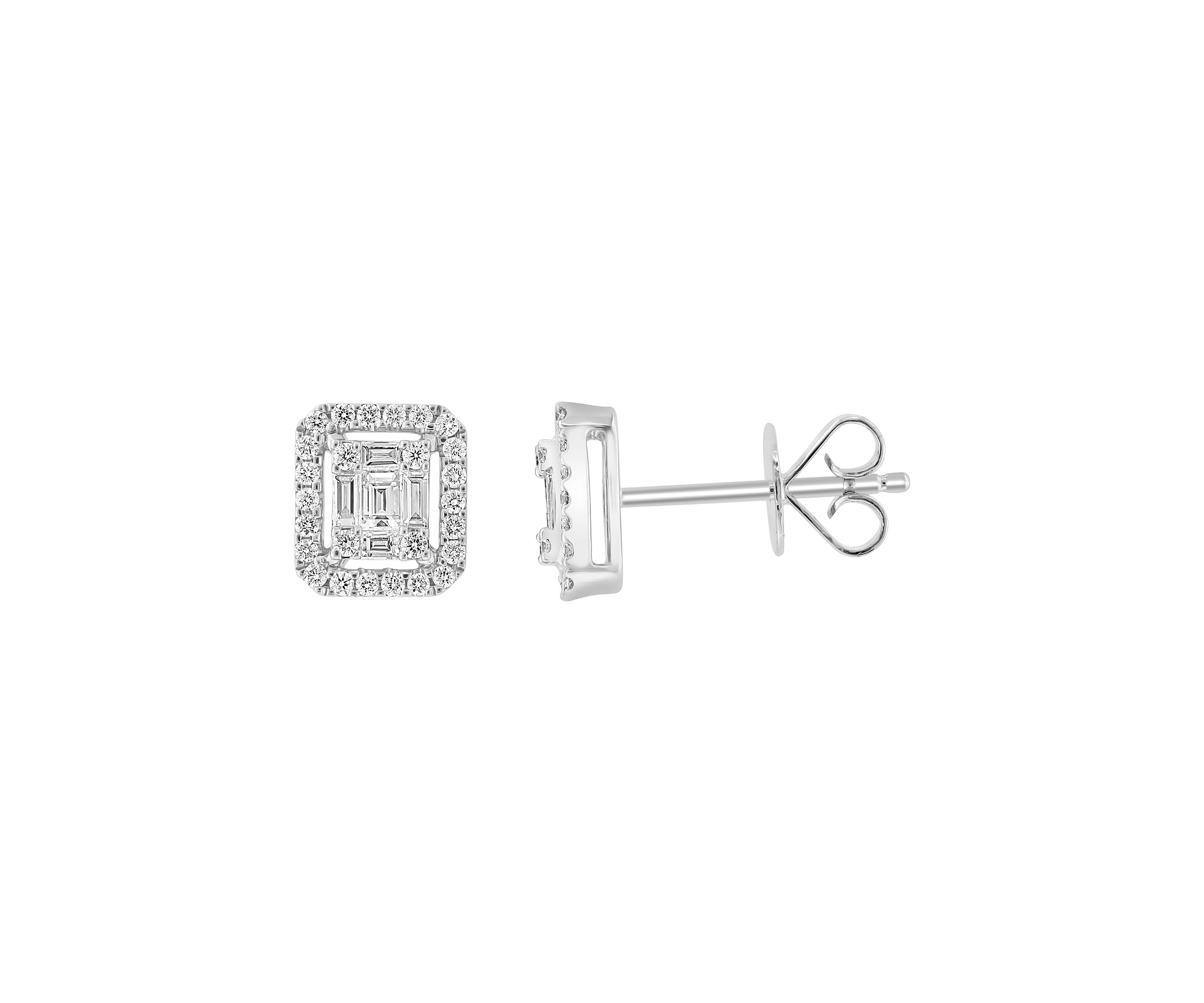   18k White Gold Diamond Earrings 