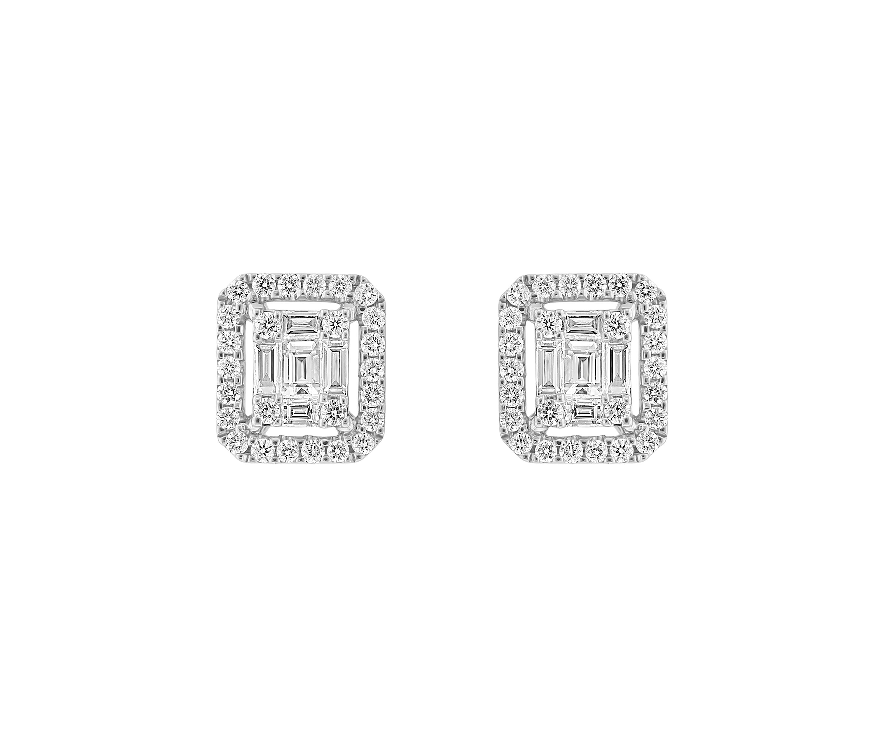   18k White Gold Diamond Earrings 