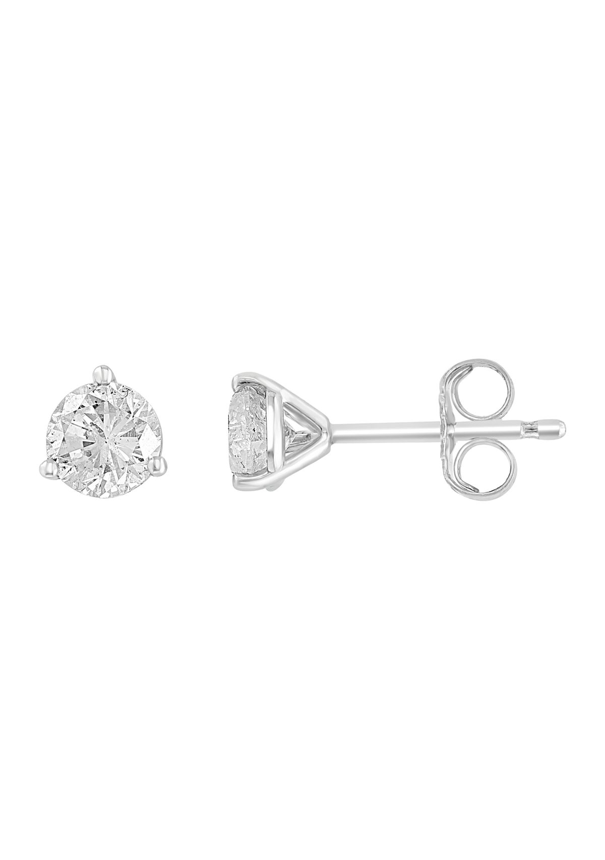 18K White Gold Diamond Stud Earrings