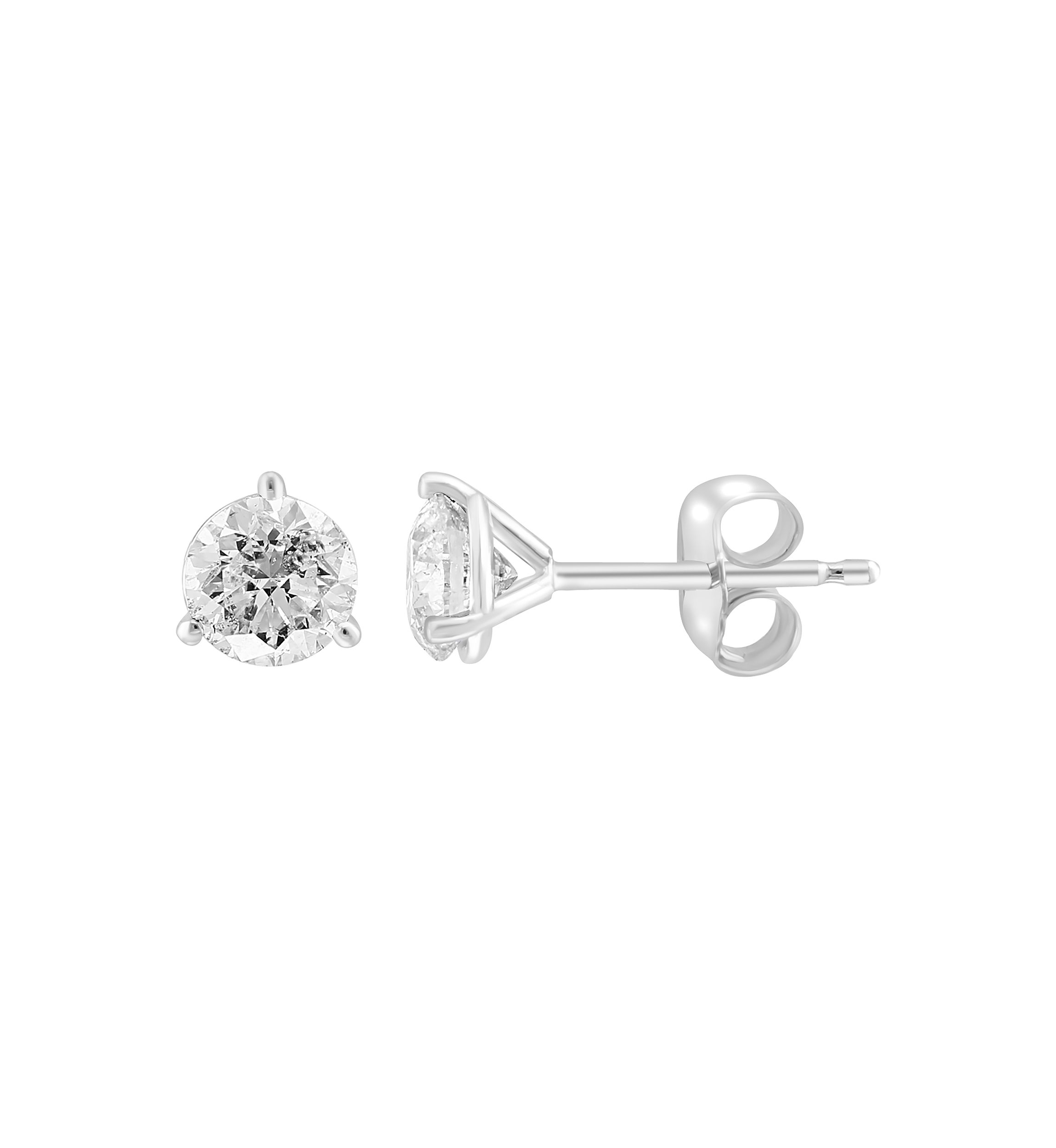 18K White Gold Diamond Stud Earrings
