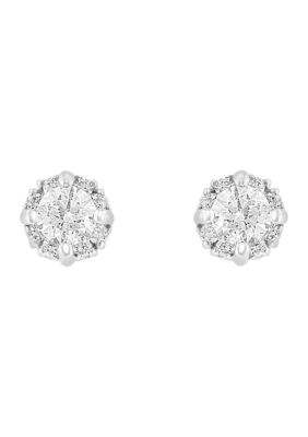 Effy 10K White Gold Diamond Earrings