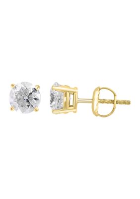 Effy 14K Yellow Gold Diamond Stud Earrings