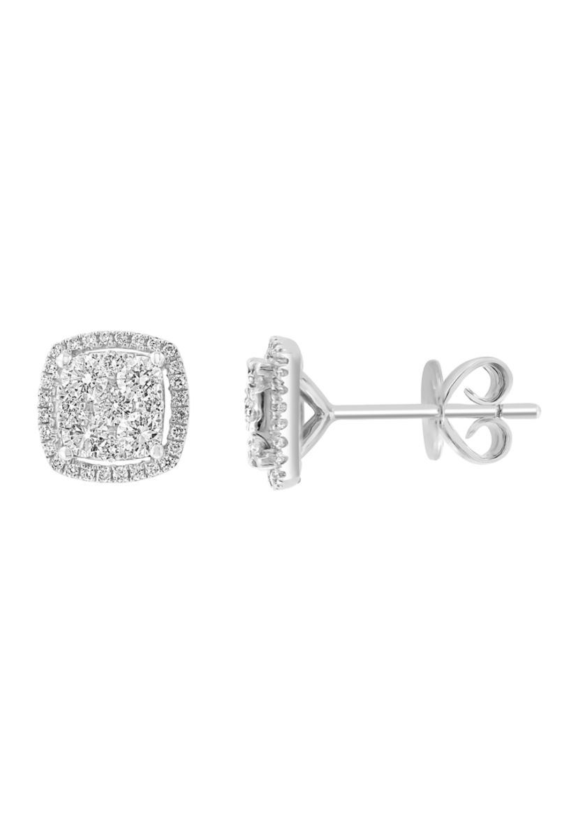 1.06 ct. t.w. Diamond Stud Earrings in 14K White Gold 