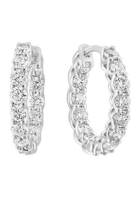 Effy 1.92 Ct. T.w. Lab Created Diamond Hoop Earrings In 14K White Gold