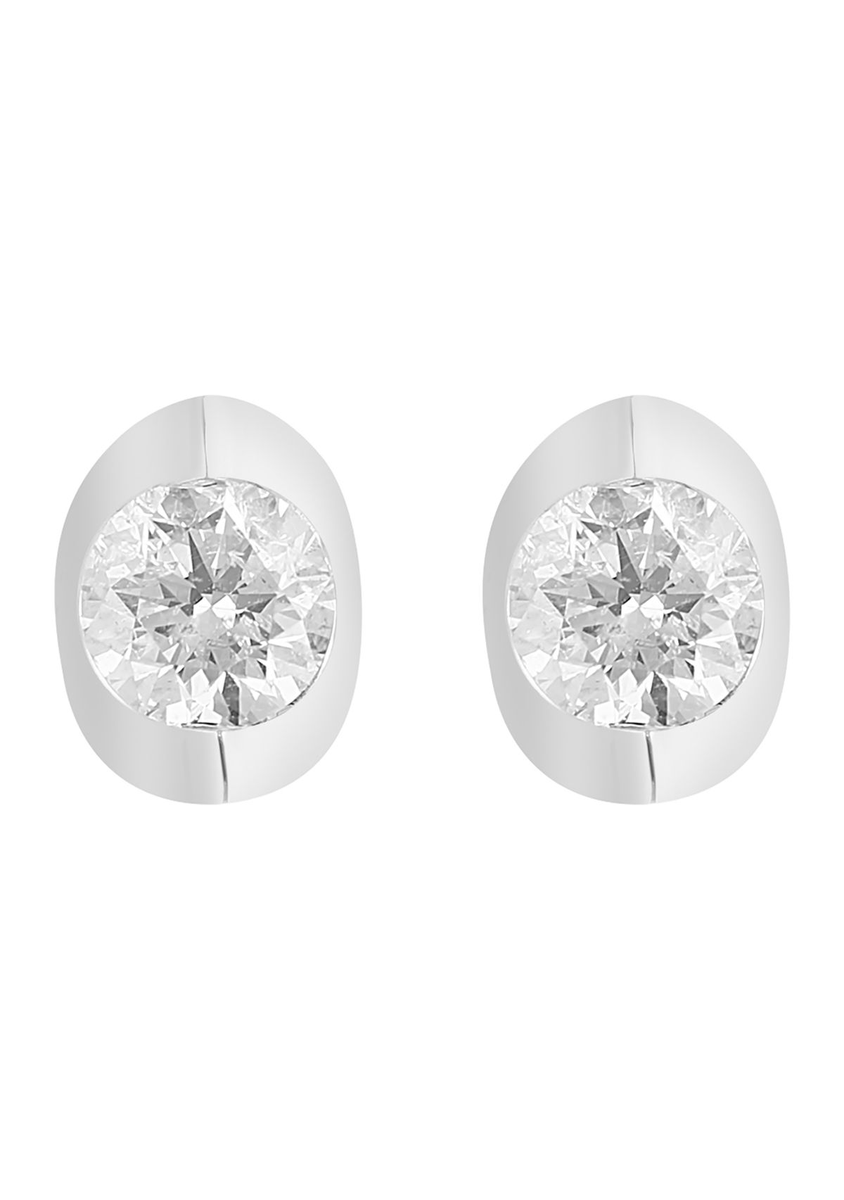  14K White Gold Diamond Earrings