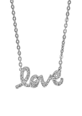 Effy 1/4 Ct. T.w. Diamond Love Necklace In Sterling Silver