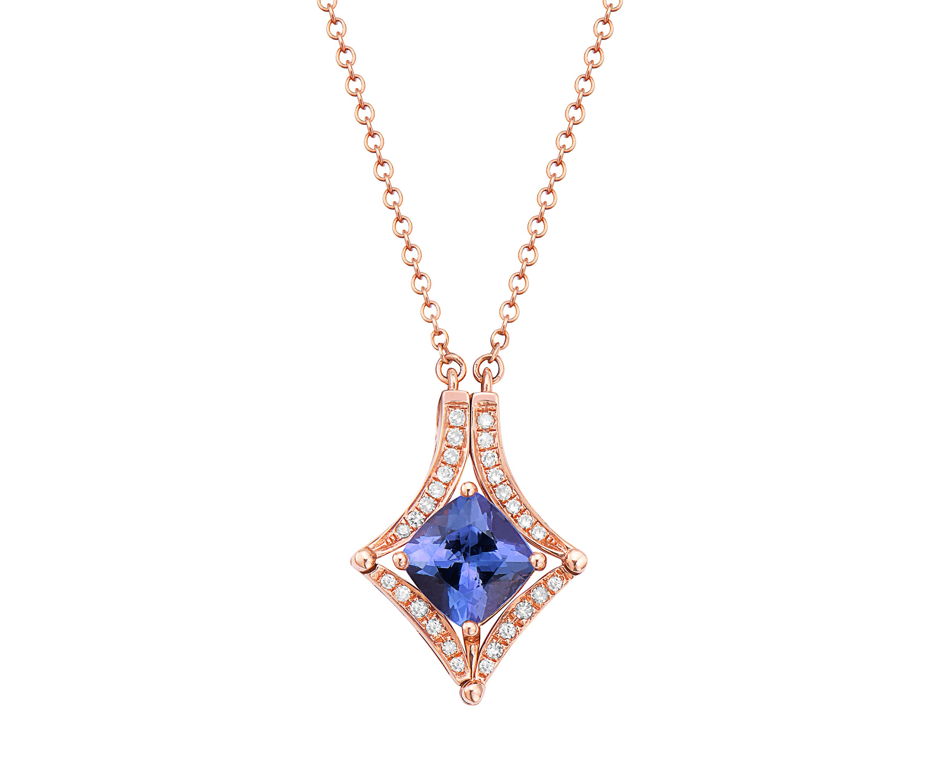 14K Rose Gold Tanzanite Diversa Necklace