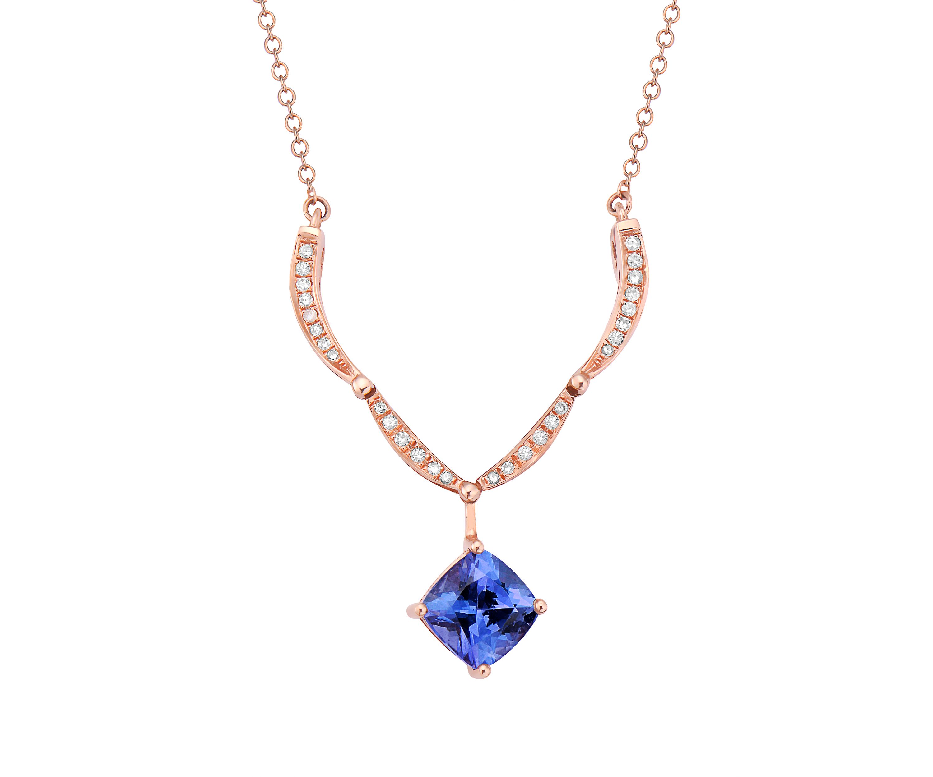 14K Rose Gold Tanzanite Diversa Necklace