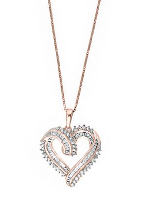 Effy 1/2 Ct. T.w. Diamond Heart Pendant Necklace In Sterling Silver -  0191120415796