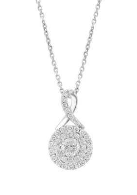 Effy 3/4 Ct. T.w. Diamond Pendant Necklace In 10K White Gold