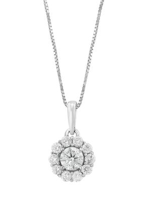 Effy 3/8 ct. t.w. Lab Created Diamond Pendant Necklace in 14K White Gold -  5400452MP26309HH3