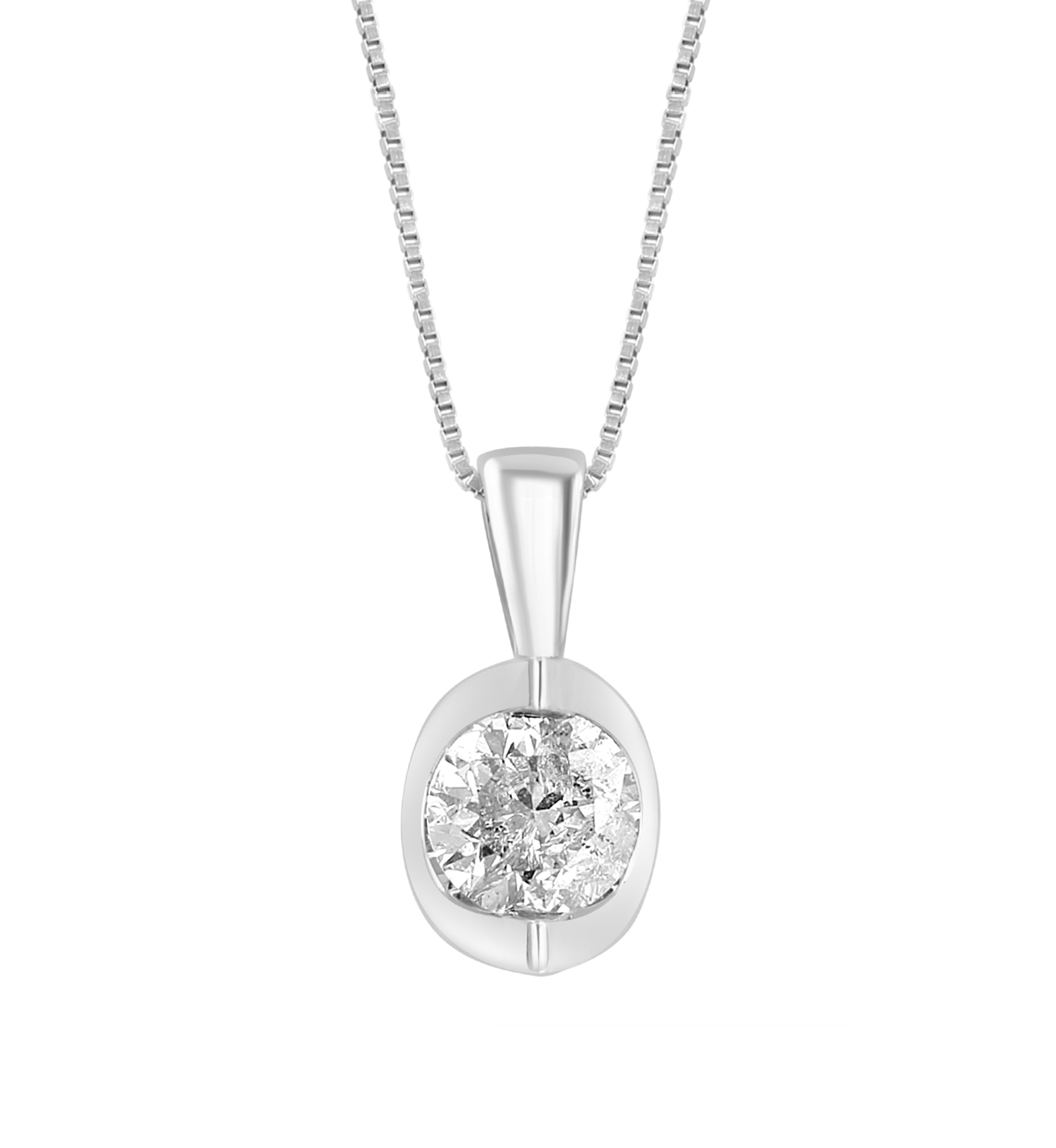 Diamond Pendant Necklace in 14K White Gold