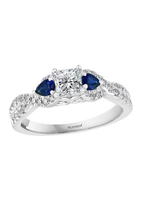 Effy 3/8 Ct. T.w. Sapphire And 7/8 Ct. T.w. Diamond Ring In 14K White Gold -  0191120472805