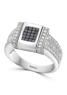 Effy 14K White Gold Black And White Diamond Diversa Ring