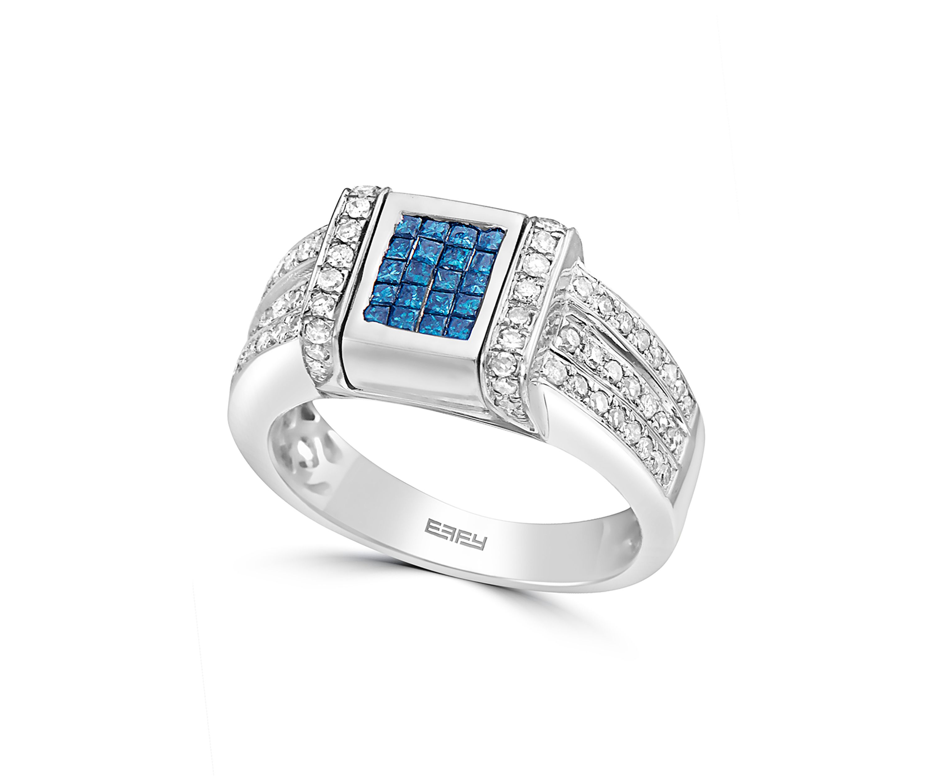 14K  White Gold Blue and White Diamond Diversa Ring