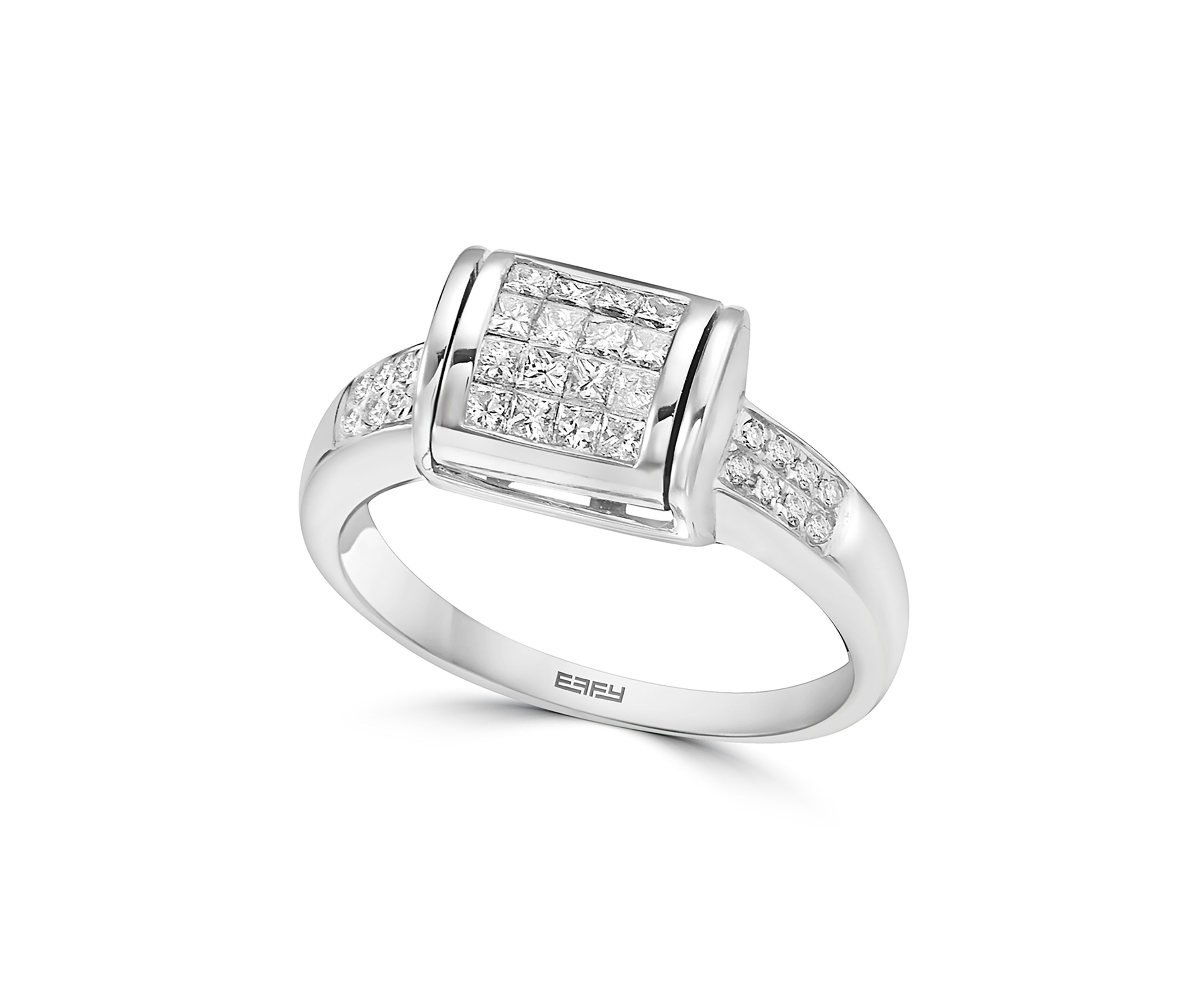 14K White Gold White and Blue Diversa Ring