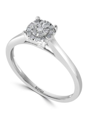 Effy 925 Silver 1/8 Ct. T.w. Diamond Ring