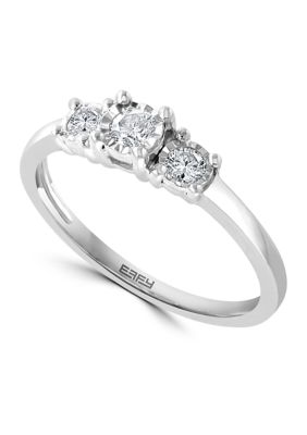 Effy® 925 Silver 1 4 Ct. T.w. Diamond Ring 