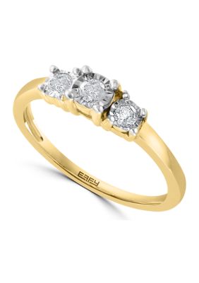Effy 925 Silver/gold Plated 1/4 Ct. T.w. Diamond Ring