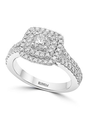 Effy 18K White Gold Diamond Cluster Ring, 7 -  0191120700625
