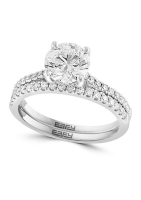 Effy 1.95 Ct. T.w. Lab Created Diamond Round Bridal Ring In 14K White Gold