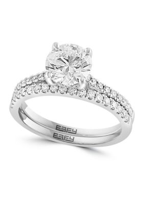 Effy 1.95 ct. t.w. Lab Created Diamond Round Bridal Ring in 14K White Gold -  0191120851914