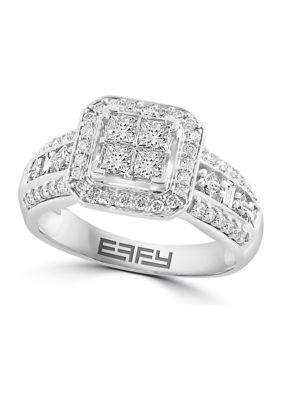 Effy 1.07 Ct. T.w. Diamond Ring In 14K White Gold