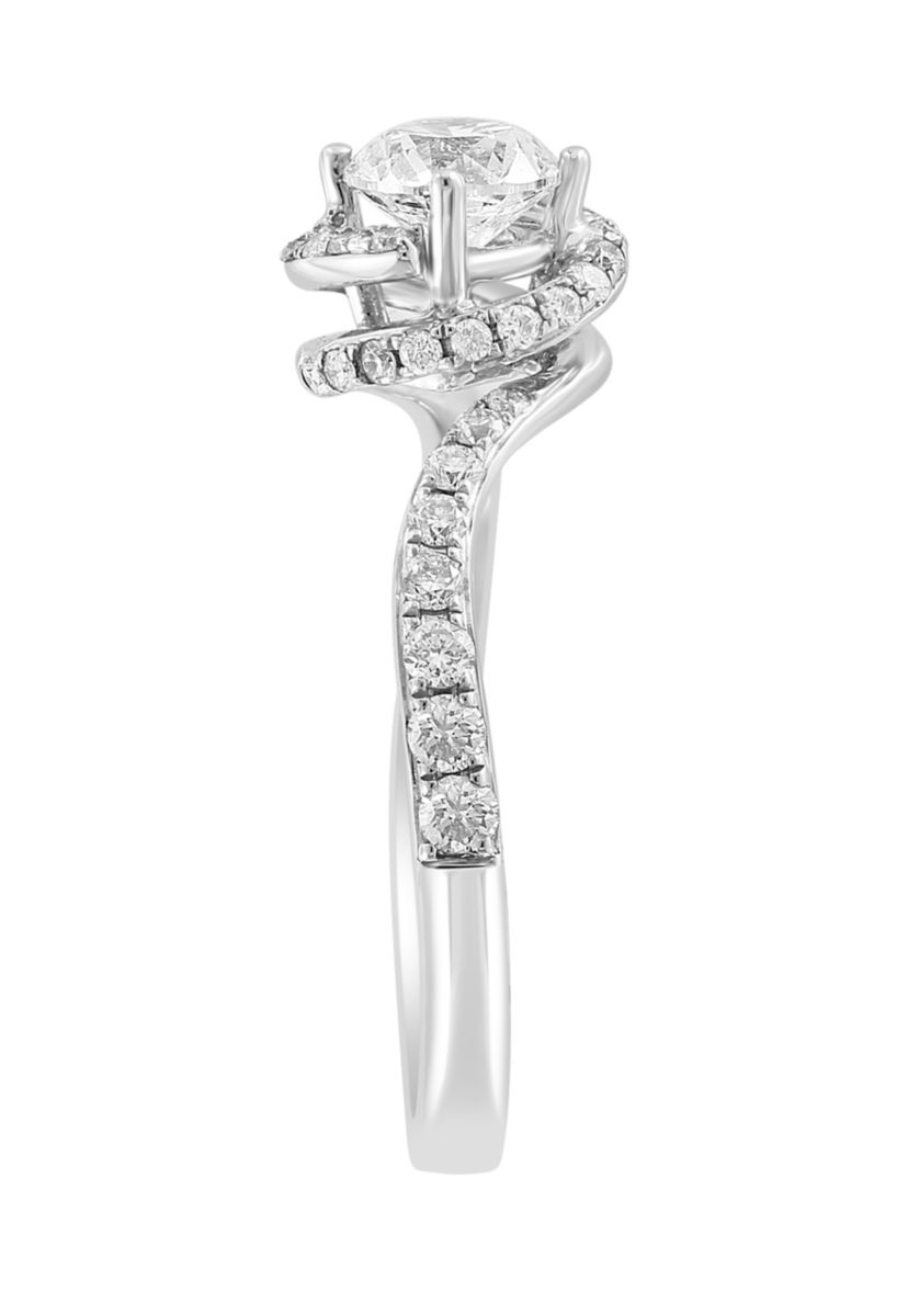 14K White Gold Diamond Ring 