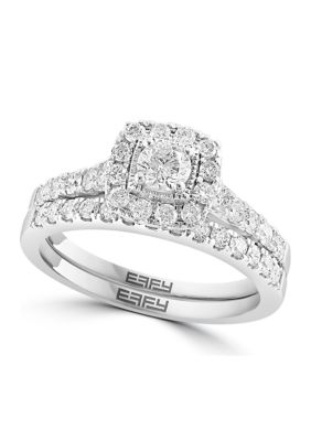 Effy 1.01 Ct. T.w. Diamond Square Ring In 14K White Gold