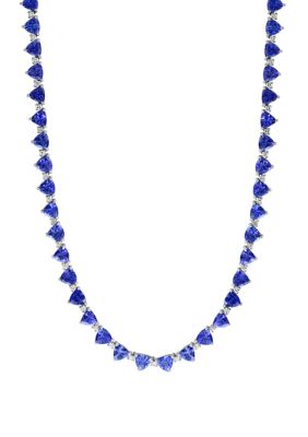Effy 1.27 Ct. T.w. Diamond, 24.7 Ct. T.w. Tanzanite Necklace In 14K White Gold