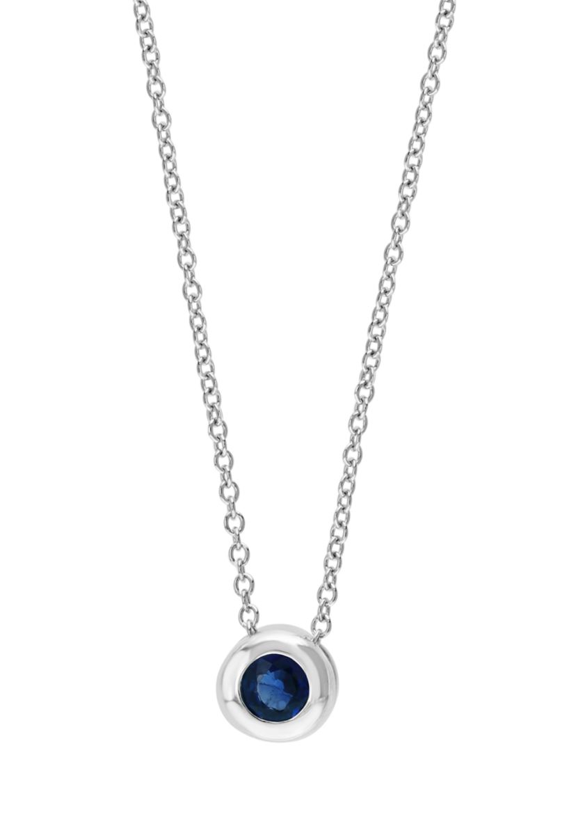 1/4 ct. t.w. Sapphire Pendant Necklace in 14K White Gold