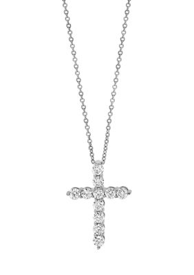 Effy 1 Ct. T.w. Diamond Cross Pendant Necklace In 14K White Gold
