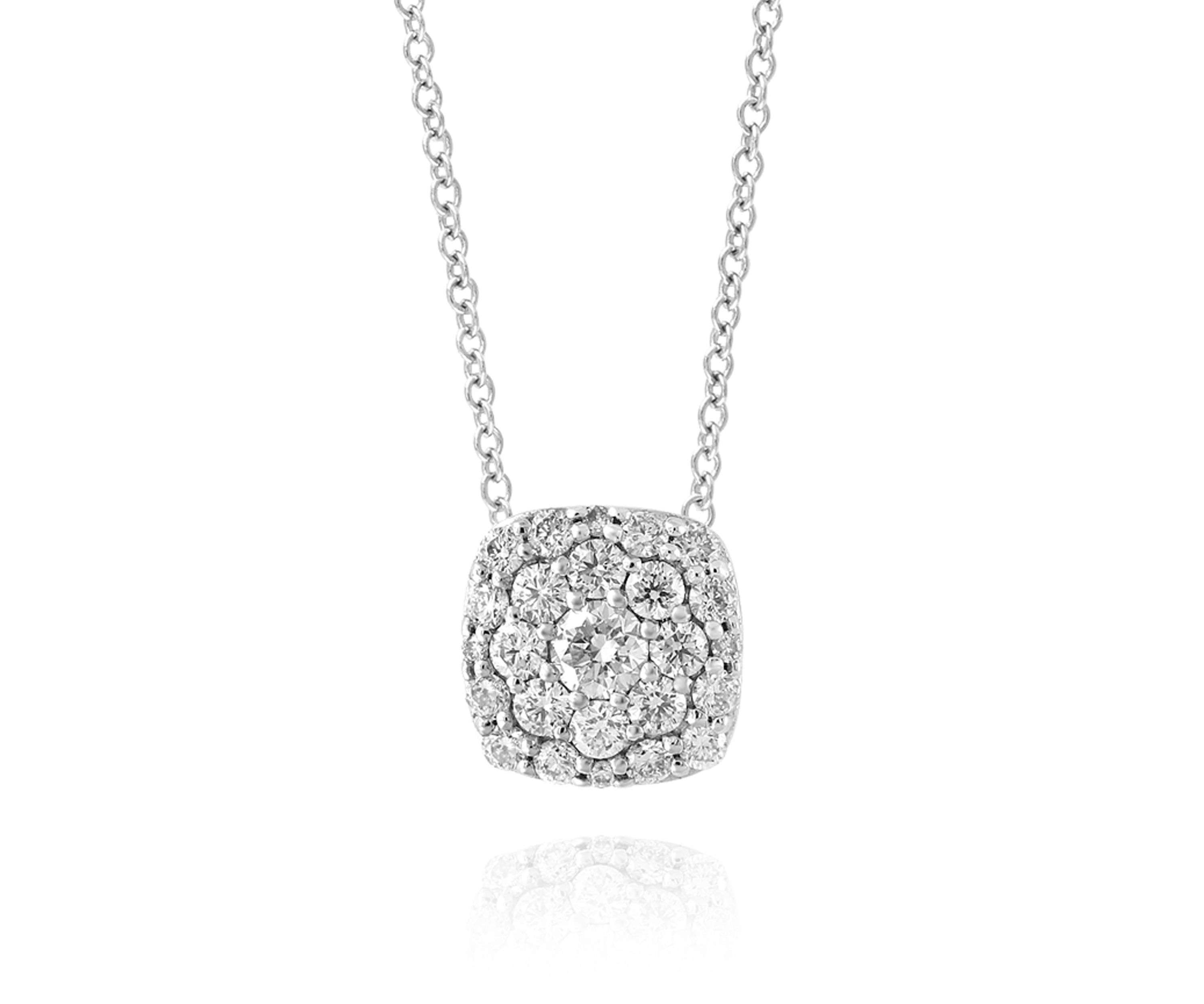 0.49 ct. t.w. Diamond Square Cluster Pendant in 14K White Gold