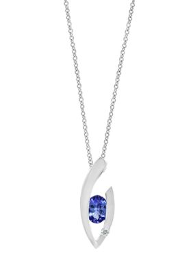 Effy 1/5 ct. t.w. Diamond and 5/8 ct. t.w. Tanzanite RoyalÃ© Necklace in 14K White Gold -  5400452PCVW217DZ3