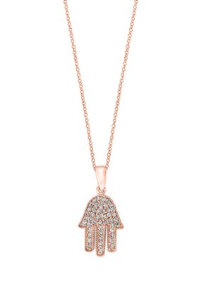 Effy 1/4 Ct. T.w. Diamond Pendant Necklace In 14K Rose Gold, 16 In -  0191120128948