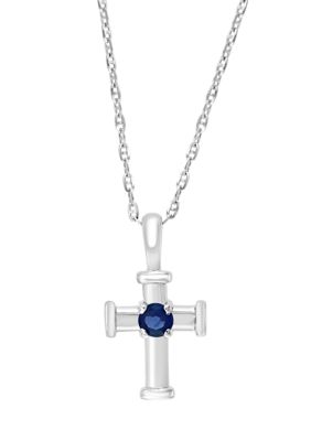 Effy 1/6 Ct. T.w. Sapphire Pendant Necklace In 14K White Gold